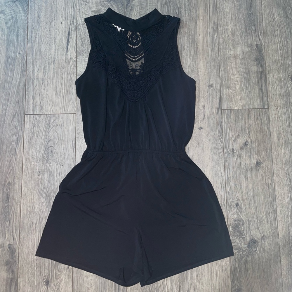 Maurices Black Lace Romper
